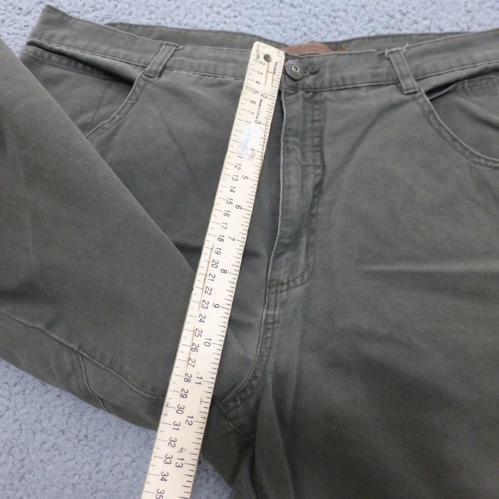 Columbia River Lodge Canvas Utility Pants Mens 38x30 Olive Green Cotton